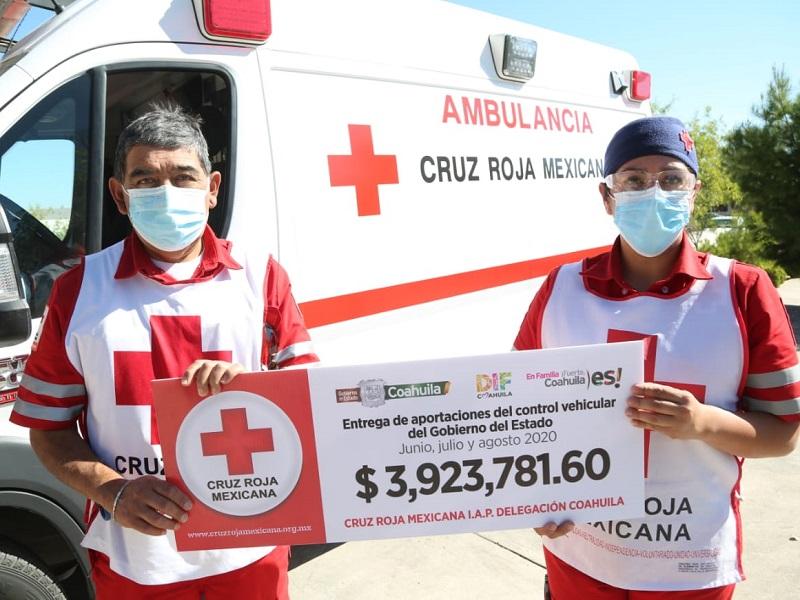 Gobierno de Coahuila entrega contribuciones a la Cruz Roja