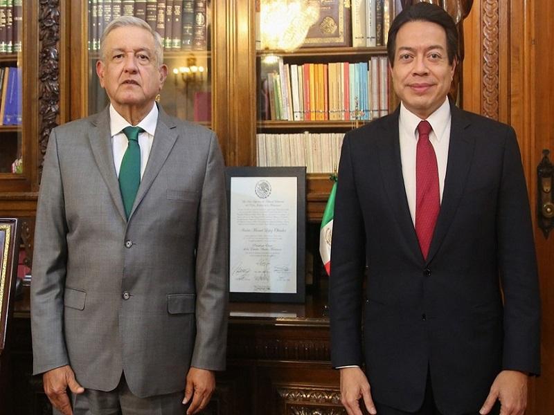 AMLO agradece a Mario Delgado por aprobaci&oacute;n de reformas de la 4T