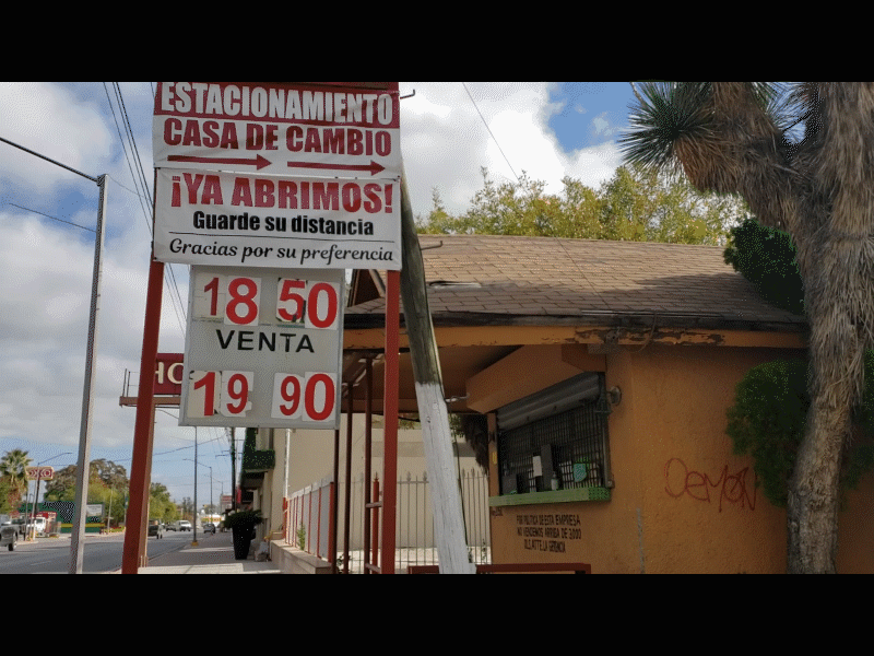Baj&oacute; el d&oacute;lar en Piedras Negras tras casi 8 meses por encima de los 20 pesos