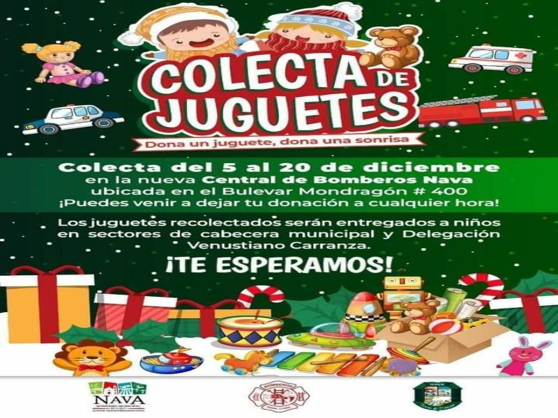Organizan Bomberos de Nava colecta de juguetes para ni&ntilde;os de escasos recursos
