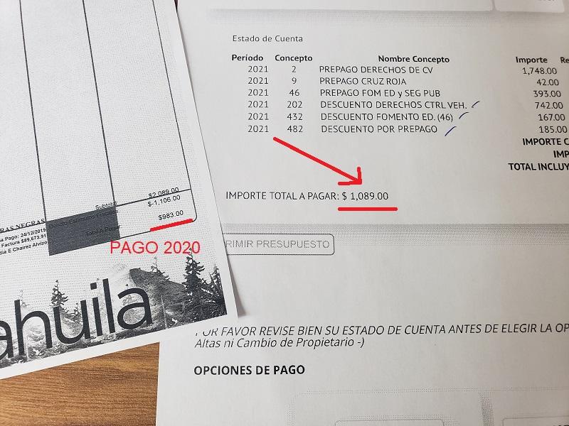 Descuento del 20% en prepago de derechos vehiculares 2021 fue absorbido por aumento en los impuestos