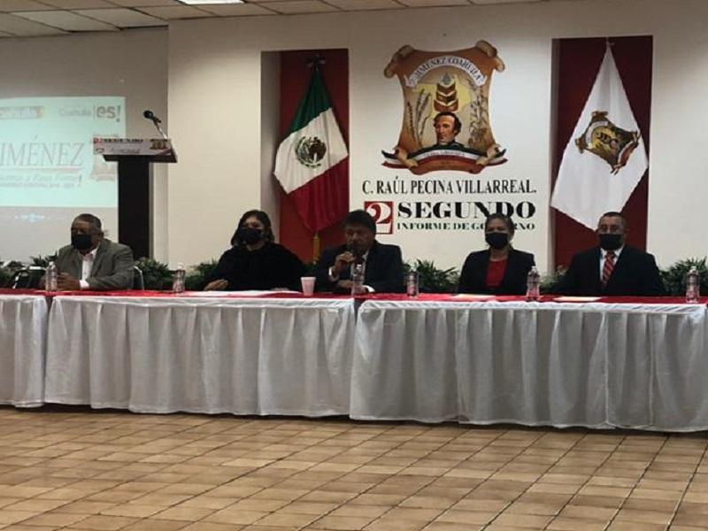 Cuentas claras y finanzas sanas, destaca alcalde de Jim&eacute;nez en su segundo informe de resultados