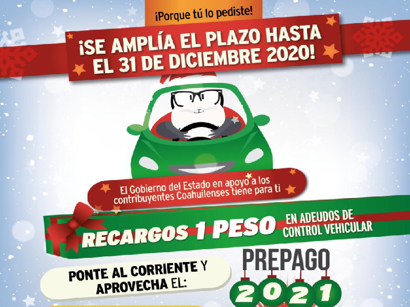 Ampl&iacute;an plazo de prepago de derechos vehiculares hasta el jueves 31 de diciembre