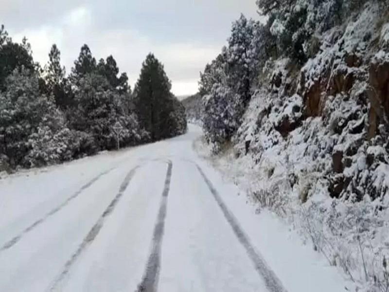 Se pintan de blanco 30 municipios de Chihuahua tras caída de nieve