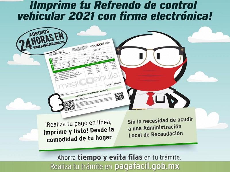 Exhorta Administraci&oacute;n Fiscal a imprimir recibo de pago de derechos vehiculares para evitar filas