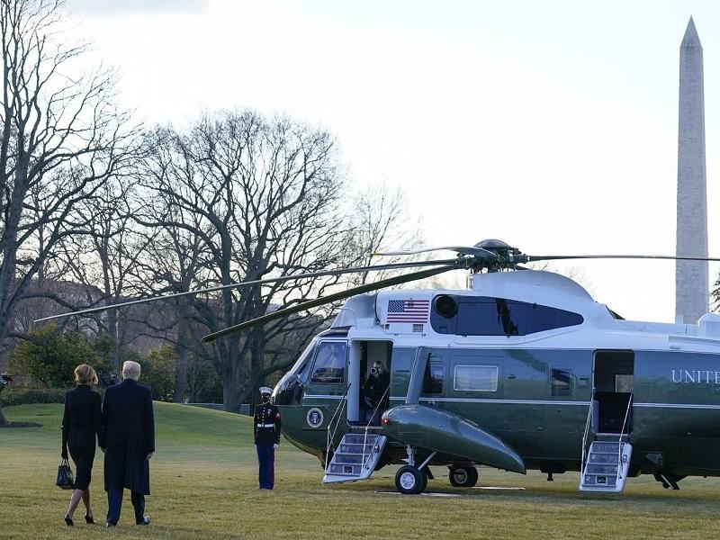 Trump deja la presidencia: se va de la Casa Blanca en helic&oacute;ptero (video)