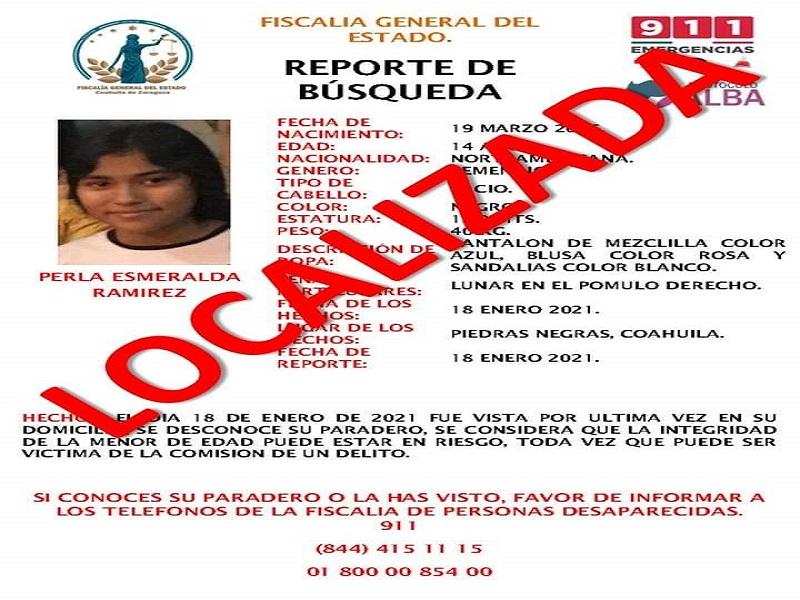 Hallan a menor norteamericana reportada como desaparecida en Piedras Negras (video)