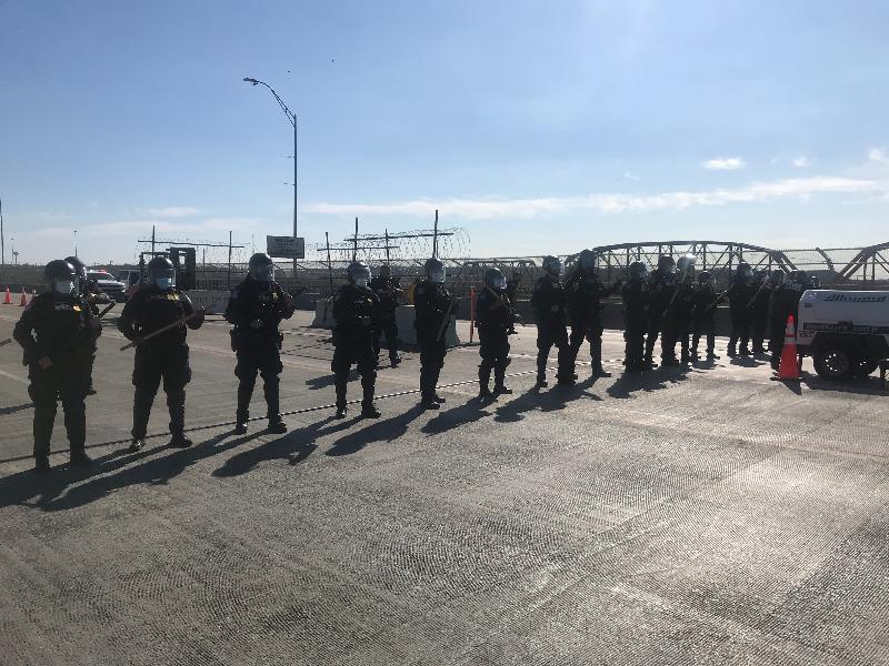 Realizan simulacro en el Puente Dos, preparan reacción por posible ingreso de indocumentados de manera violenta