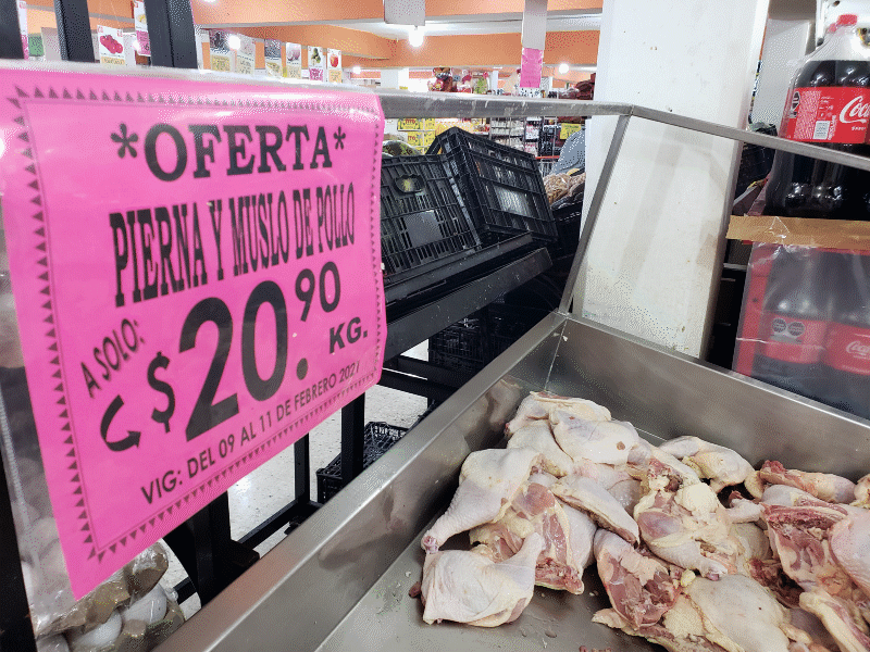 Acumula el pollo 35% de aumento en lo que va del 2021