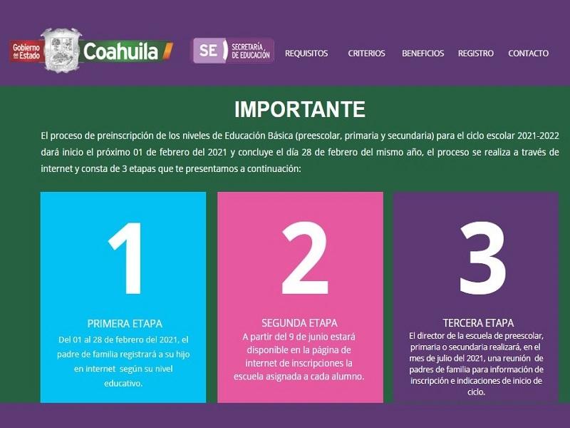 El 15 de febrero inicia el proceso de preinscripción para preescolar en Coahuila