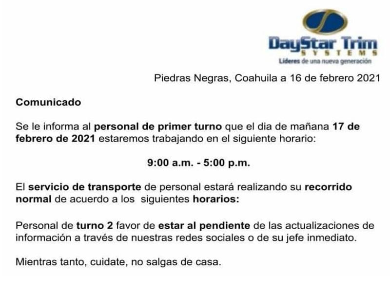 Algunas maquiladoras llaman a sus trabajadores a reanudar labores este mi&eacute;rcoles