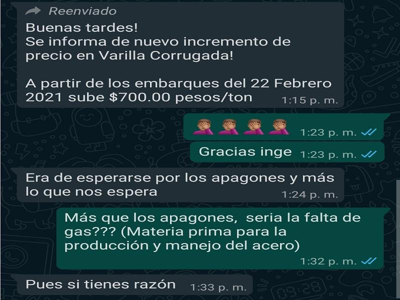 Producto de la escasez de gas, sube nuevamente el acero en M&eacute;xico