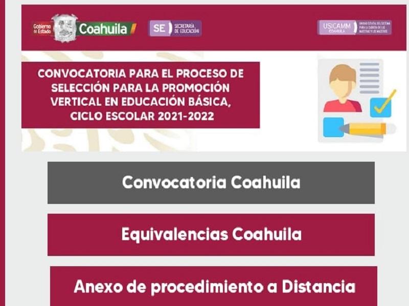 Convocan a docentes de Coahuila para promoción a categorías de dirección y supervisión