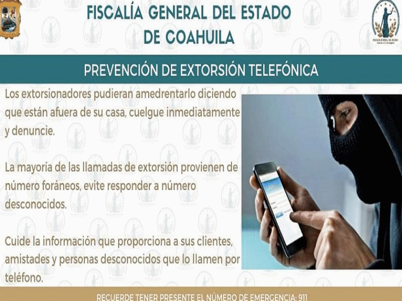 Disminuyeron las llamadas de extorsi&oacute;n en Piedras Negras en febrero 