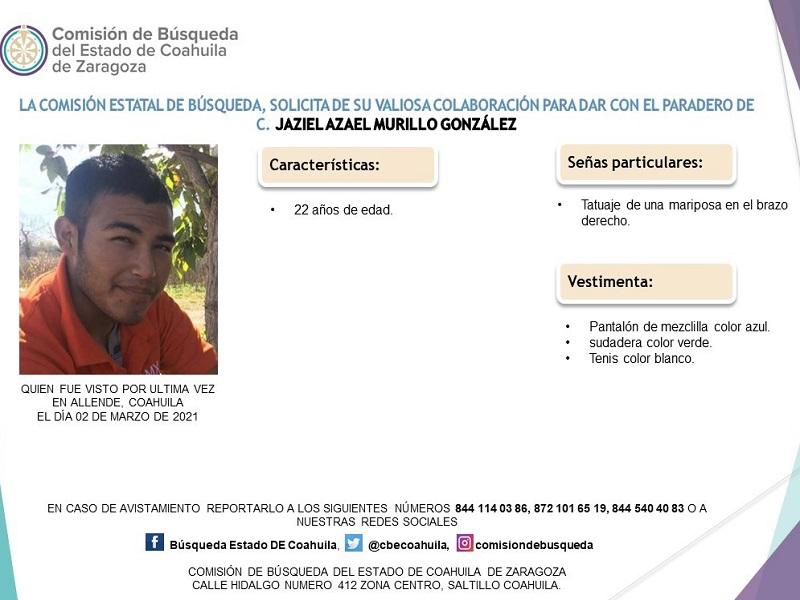 Reportan la desaparición de un joven en Allende