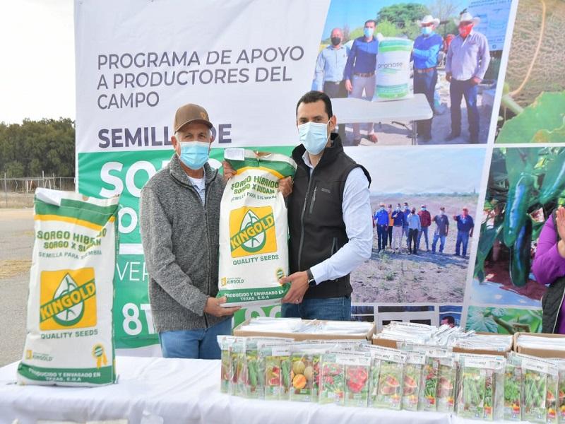 En marcha programas de semilla de sorgo forrajero y hortalizas 2021 en Nava.