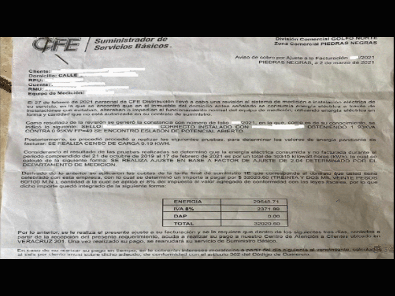 Cobra CFE miles de pesos a usuarios por error en la facturaci&oacute;n durante un a&ntilde;o y medio 