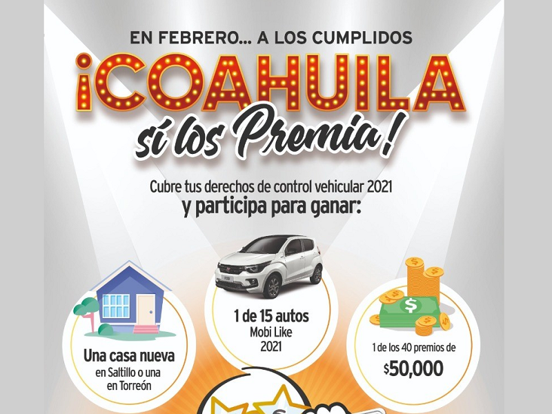 Último día para participar en Programa A los cumplidos Coahuila Sí los Premia