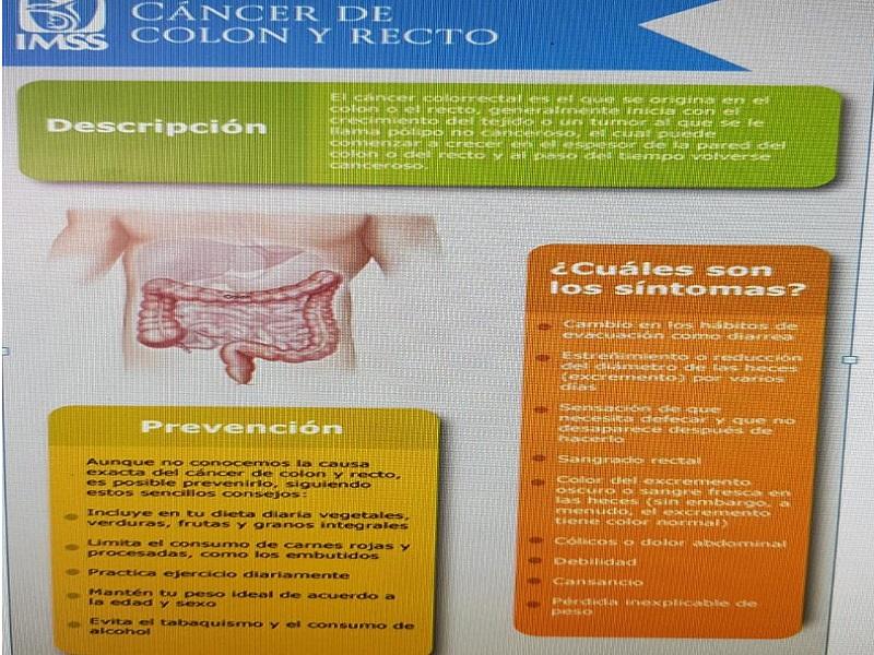 Conmemora el IMSS el D&iacute;a mundial de C&aacute;ncer de Colon con pl&aacute;ticas y orientaci&oacute;n a derechohabientes