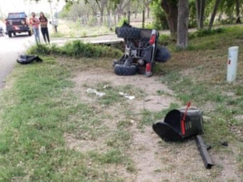Joven de Eagle Pass choca en cuatrimoto, resulta lesionado 