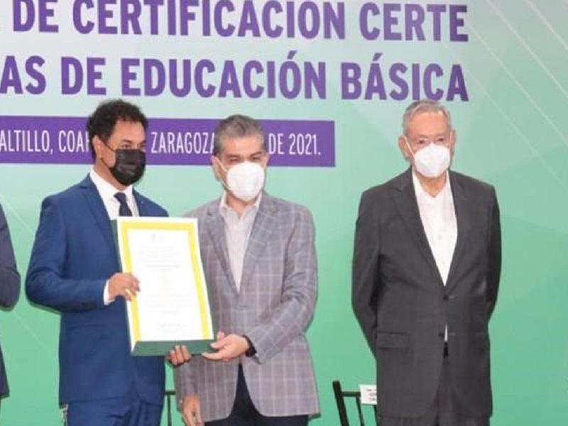 Certifica Coahuila la calidad educativa de 188 planteles de educación básica: MARS