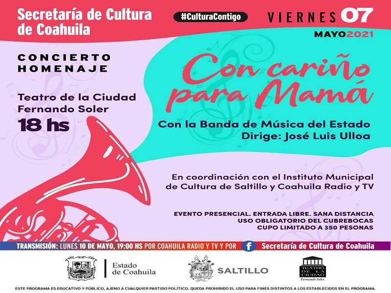 Cultura Coahuila festejar&aacute; a las mam&aacute;s con un gran concierto