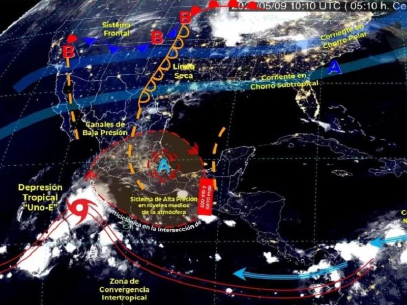 Se forma la depresión tropical 1-E frente a las costas de Michoacán, la primera en 2021