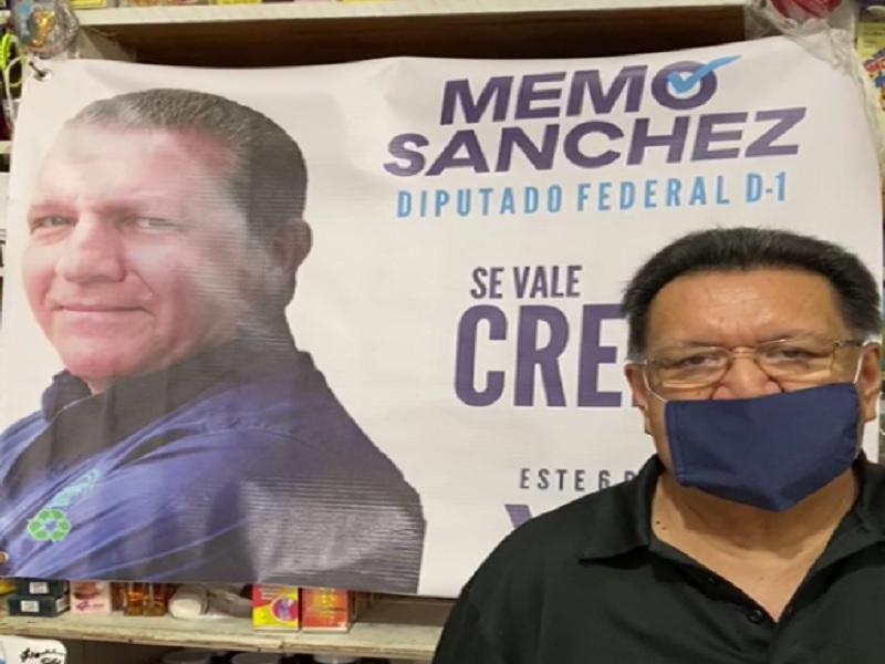 Pide H&eacute;ctor Portillo, delegado regional de UDC, votar por Memo S&aacute;nchez para diputado federal