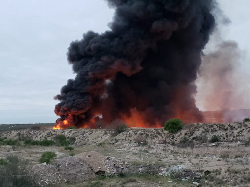 Denuncia la empresa Frontera Limpia a quienes provocaron incendios en el relleno sanitario