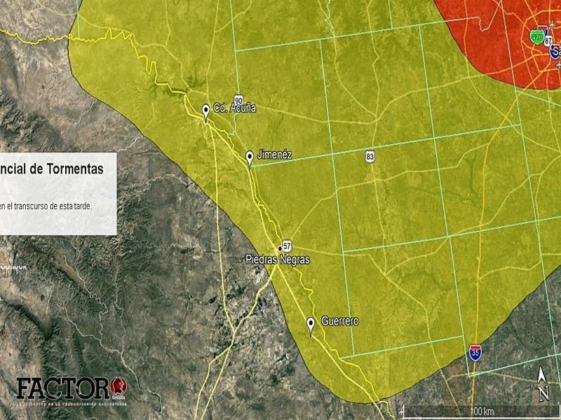 Mantiene Coahuila vigilancia por potencial de tormentas severas sobre la frontera norte