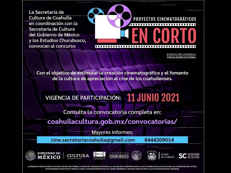 Proyectos cinematográficos en corto tiene convocatoria abierta: Cultura Coahuila