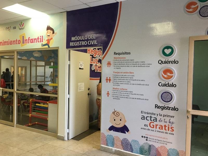 Para registros de nacimiento, reabre Coahuila m&oacute;dulos hospitalarios del Registro Civil