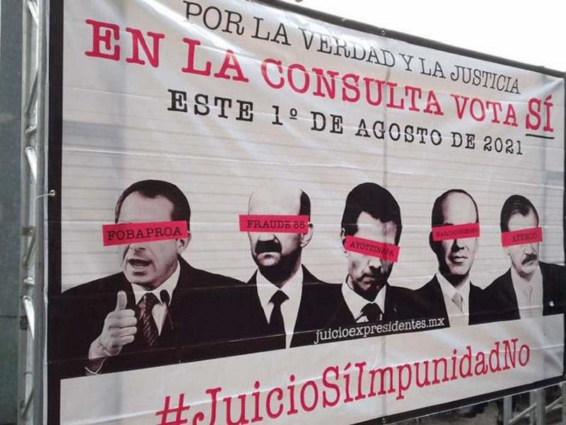 Aplica INE silencio electoral a autoridades municipales por consulta popular para enjuiciar o no a cinco expresidentes 