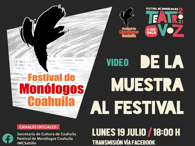 Llega el XXV Festival de Monólogos a Coahuila, será del 18 al 25 de julio