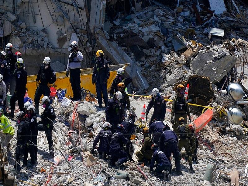 Sube a 24 la cifra de muertos tras derrumbe de edificio en Surfside, Florida