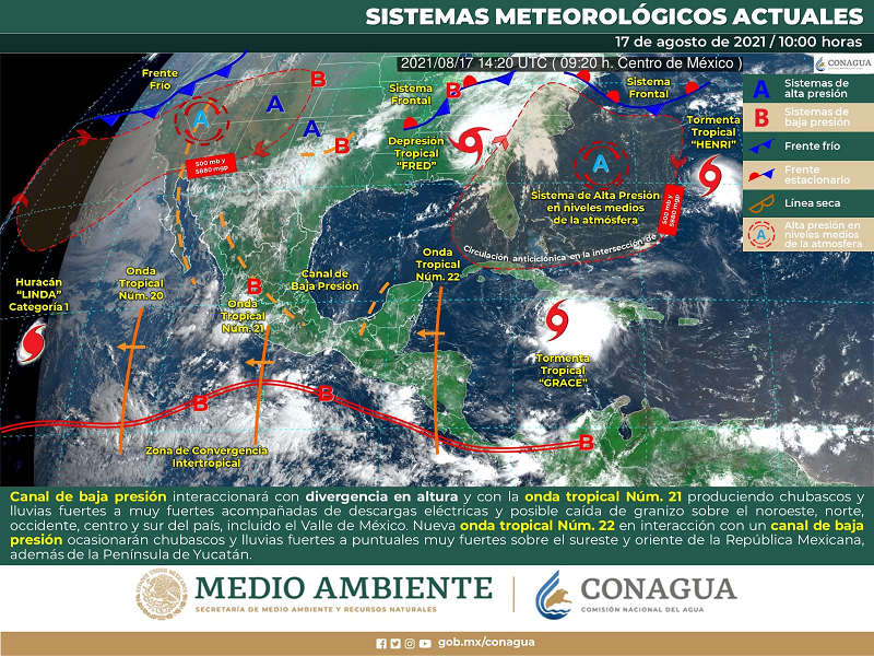 Mantiene Coahuila vigilancia meteorológica por lluvias, así como por la tormenta tropical Grace