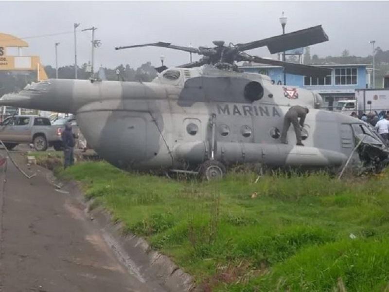 Se desploma helic&oacute;ptero de la Marina en Hidalgo, viajaba secretario de Gobierno de Veracruz (video)