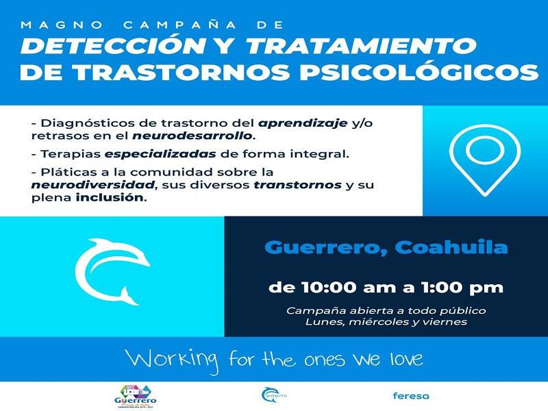 Realizar&aacute;n mega campa&ntilde;a de detecci&oacute;n y tratamiento de trastornos psicol&oacute;gicos en Guerrero 
