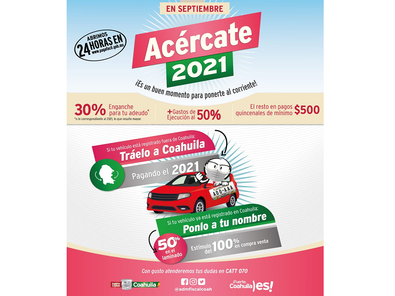 Aprovecha descuentos y registra tu auto en Coahuila; si ya est&aacute; registrado ponlo a tu nombre