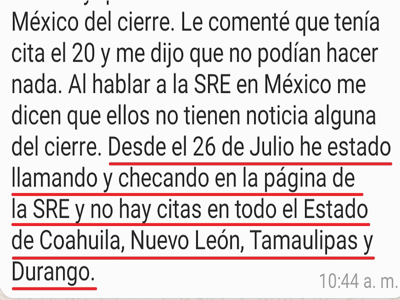 No encuentro citas en todo Coahuila, se queja ciudadano que busca el Pasaporte Mexicano