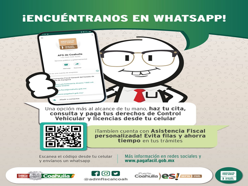 Realiza tr&aacute;mites de control vehicular desde tu WhatsApp en Coahuila