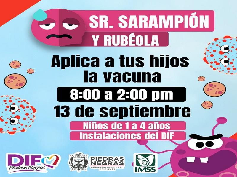 Vacunar&aacute;n contra el sarampi&oacute;n y la rubeola a ni&ntilde;os de 1 a 4 a&ntilde;os, ser&aacute; este lunes