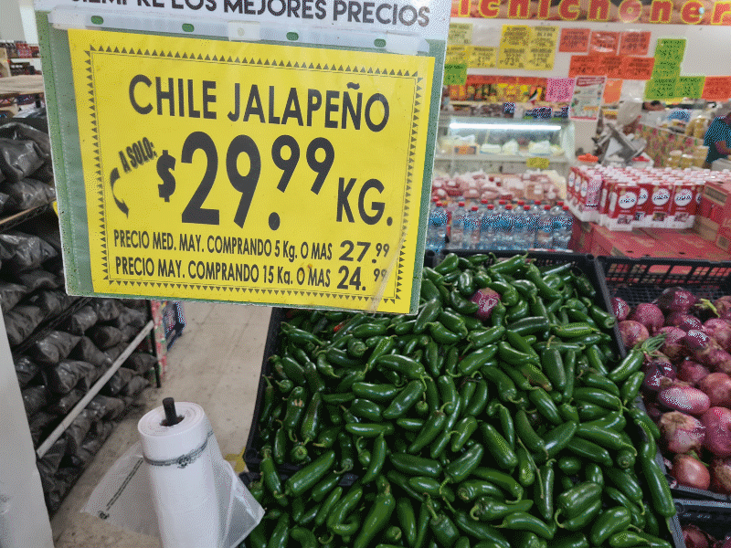 Cuesta 100 pesos un kilo de chile, tomate y cebolla 