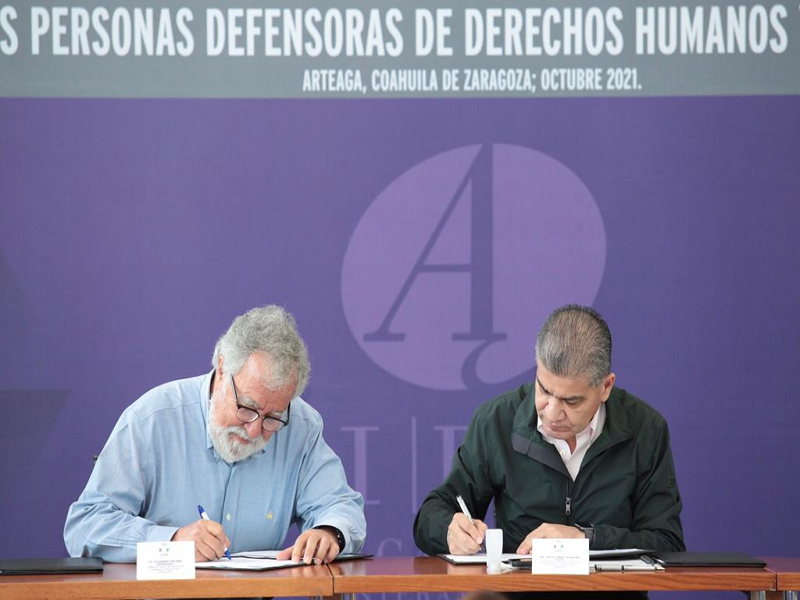 Coahuila, primera entidad en firmar convenio para protecci&oacute;n de periodistas y defensores de derechos humanos