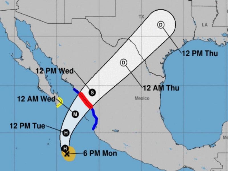 Huracán Pamela pasará sobre el norte de Coahuila y sur de Texas la noche del miércoles como depresión tropical 