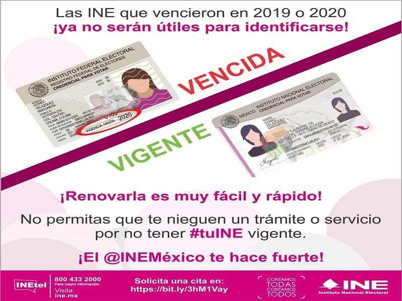 Llama INE a mas de 18 mil a renovar su credencial para votar