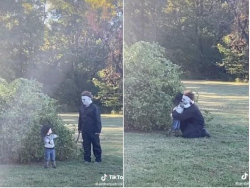 VIRAL: Ni&ntilde;o de 4 a&ntilde;os abraza a Michael Myers de Halloween cuando quer&iacute;a asustarlo (video)