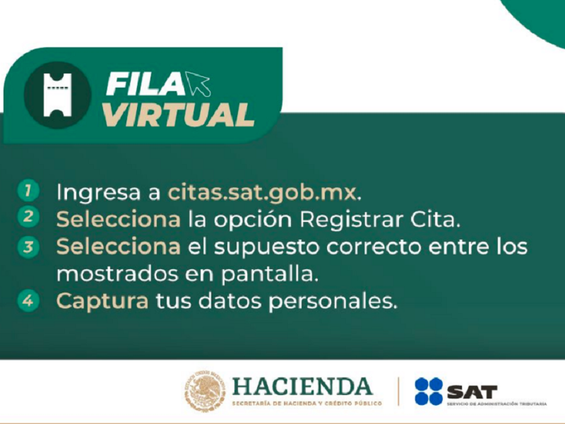 Ahora tendr&aacute; el SAT una fila virtual, le avisar&aacute; cuando tenga espacios disponibles para citas
