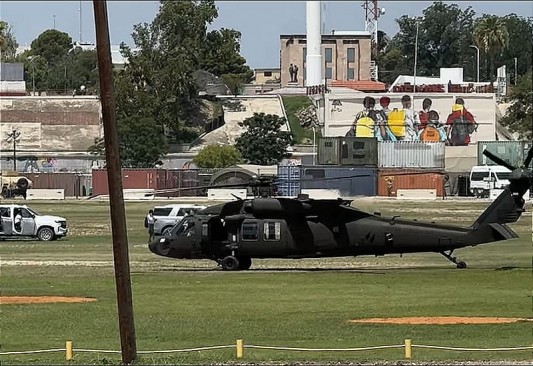 Aterrizan helicópteros en el Shelby Park